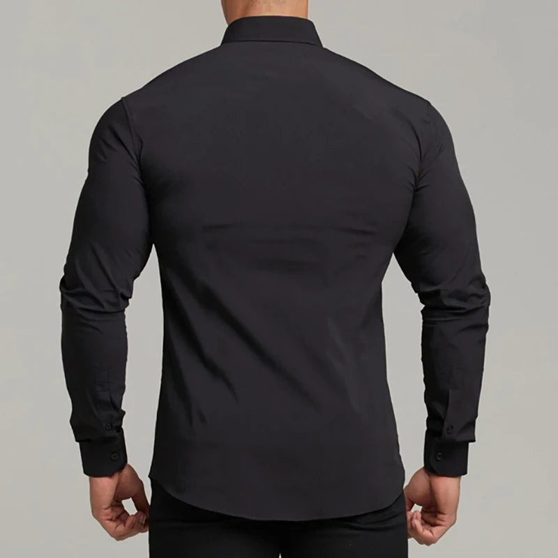 Camisa Social Masculina De Moda Casual Elástica e Ultra Fina (Anti Odor e Não Amassa)