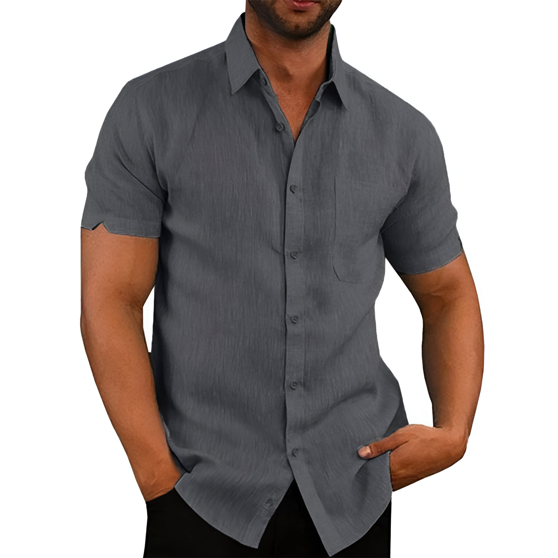 Camisa Masculina Casual de Manga Curta