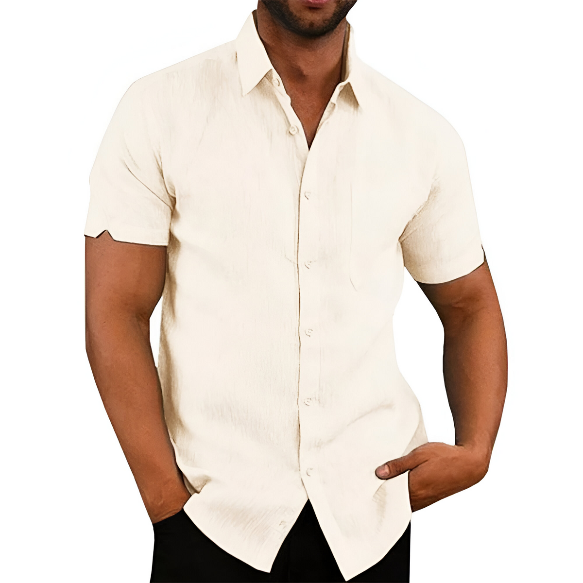 Camisa Masculina Casual de Manga Curta