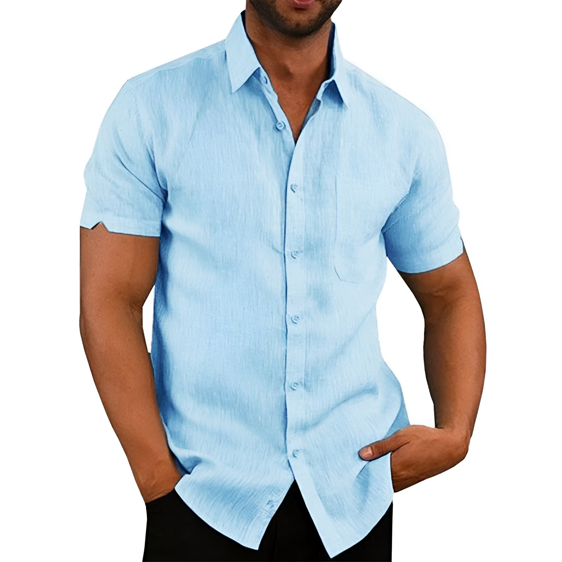 Camisa Masculina Casual de Manga Curta